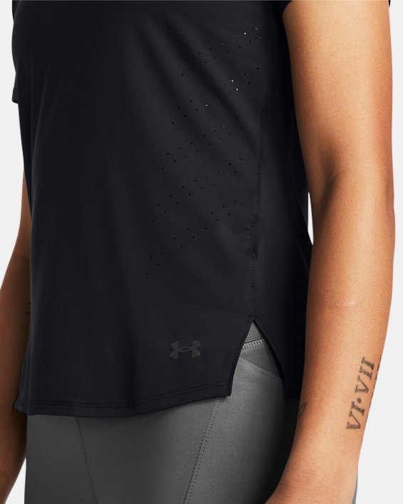 Women's UA Launch Elite Short Sleeve, Black, pdpMainDesktop image number 2